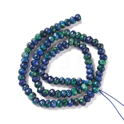 Dyed Natural Sesame Jasper/Kiwi Jasper Rondelle Beads Strands G-E316-A01-1