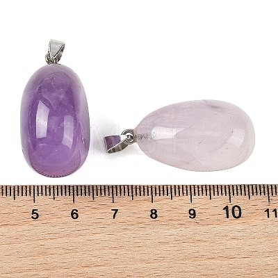 Natural Amethyst Tumbled Stone Pendants GG-K002-06M-1