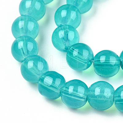 Baking Painted Glass Beads Strands DGLA-Q023-6mm-DB24-1