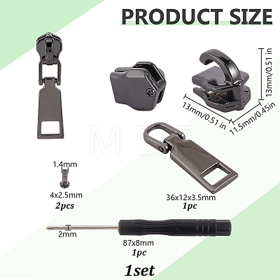Stainless Steel Zipper Accessories FIND-WH0173-498B-1