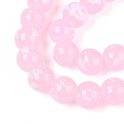 Baking Paint Glass Beads Strands DGLA-N015-10mm-02-1