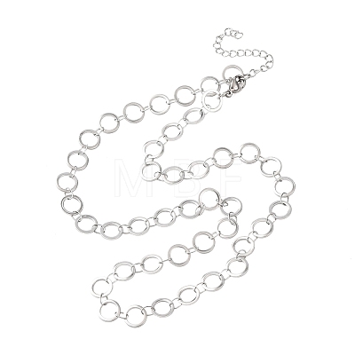 304 Stainless Steel 8MM Ring Link Chain Necklaces NJEW-P343-01B-P-1