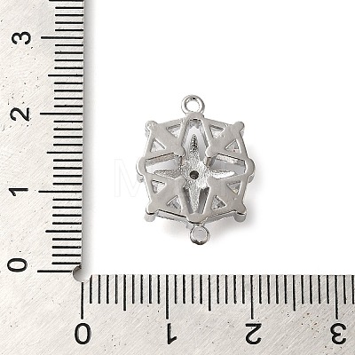 Brass Pave Clear Cubic Zirconia Connector Charms KK-G503-29P-1