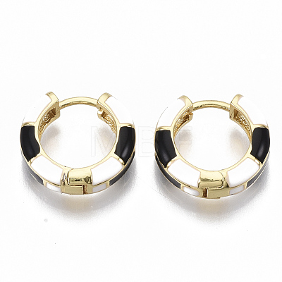 Brass Huggie Hoop Earrings EJEW-S209-06A-1