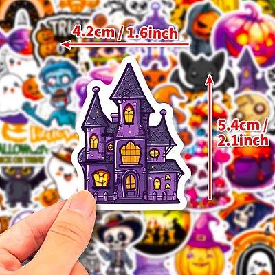 Hallowmas 50Pcs Self-Adhesive Stickers PW-WG19CA1-01-1