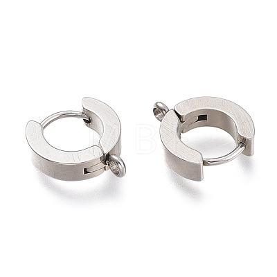 201 Stainless Steel Huggie Hoop Earrings Findings STAS-A167-01C-P-1