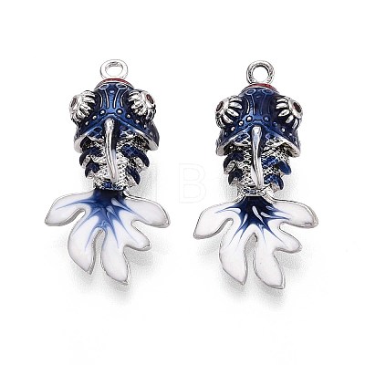 Brass Enamel Pendants KK-T071-27P-03-1