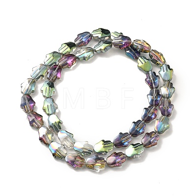 Transparent Electroplate Glass Beads Strands EGLA-F159-HP01-1