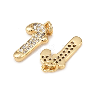 Christmas Brass Micro Pave Cubic Zirconia Charms KK-L255-18G-01-1