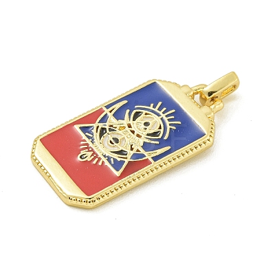 Rack Plating Brass Enamel Pendants KK-Z067-21G-1