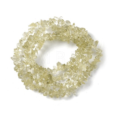 Natural Lemon Quartz Chip Beads Strands G-G905-05-1