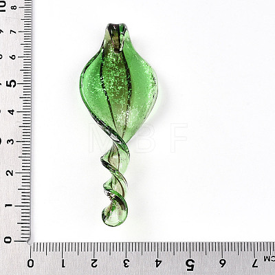 Handmade Gold Sand Lampwork Big Pendants LAMP-T023-09C-1