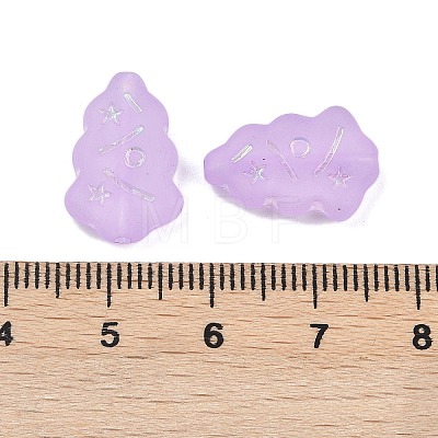 Frosted Transparent Acrylic Beads OACR-P029-04B-02-1