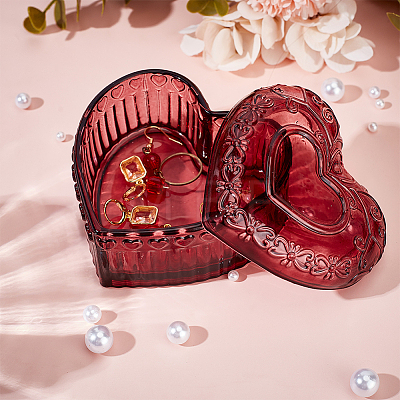 Heart Shaped Glass Jewelry Storage Boxes DIY-WH0899-48B-1