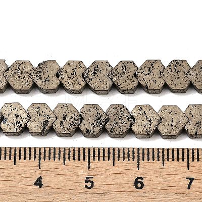 Electroplated Natural Lava Rock Beads Strands G-K388-04B-08-1