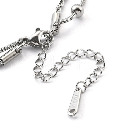 304 Stainless Steel Rope Chain Bracelets BJEW-R003-04P-02-1