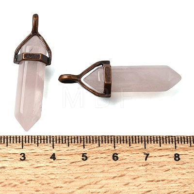 Natural Rose Quartz Pendants G-H360-01R-11-1