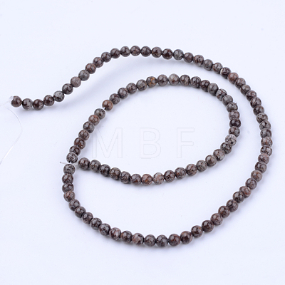 Natural Snowflake Obsidian Beads Strands X-G-Q462-8mm-37-1