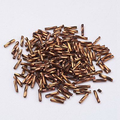 Glass Twisted Bugle Beads X-SEED-E002-9mm-881#-1