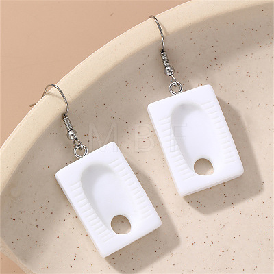 Funny Bathroom Theme Resin Dangle Earrings WG8936B-04-1