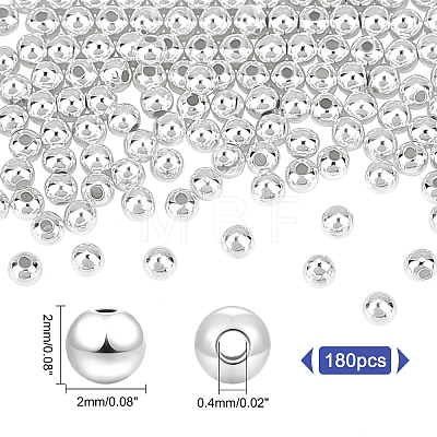 180Pcs 925 Sterling Silver Spacer Beads STER-PH0001-11-1