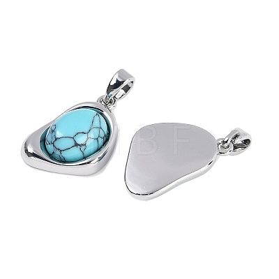 Synthetic Turquoise Pendants KK-U043-52P-03-1