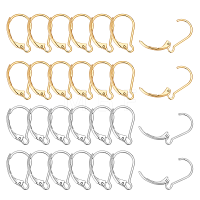 80Pcs 2 Colors 304 Stainless Steel Leverback Earring Findings STAS-ME0001-26-1