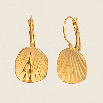 Shell Shape 304 Stainless Steel Leverback Earrings NX2323-1