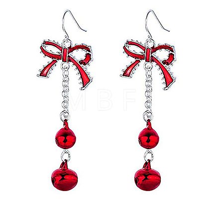 Christmas Theme Alloy Plastic Dangle Earrings FS-WG6FBD6-01-1