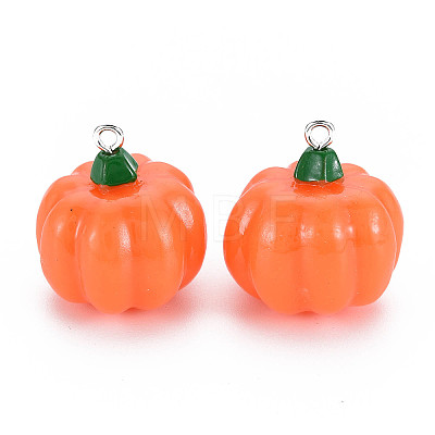 Autumn Theme Opaque Resin Pendants LS-X-RESI-S356-079-1