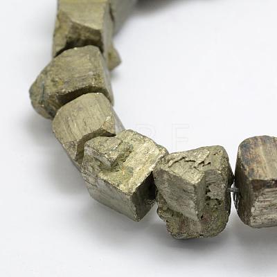 Natural Pyrite Beads Strands G-P322-20-1