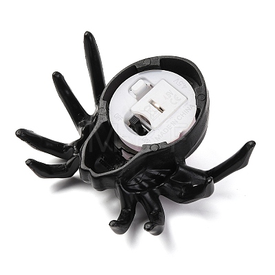 Halloween Resin Spider with Scary Eyeball LED Light Figurines Ornament AJEW-Z036-01A-1