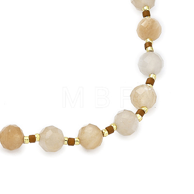Adjustable Natural & Synthetic Mixed Stone & Miyuki Seed Braided Beaded Bracelet for Women BJEW-O187-15-1