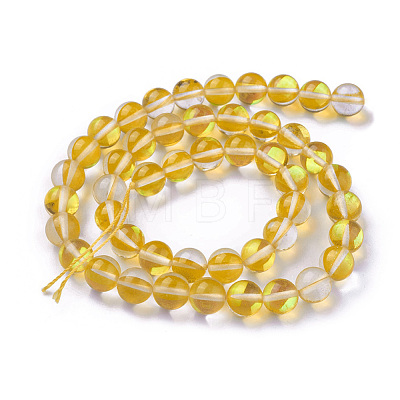 Synthetic Moonstone Beads Strands G-F143-6mm-14-1