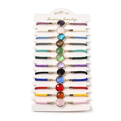 12Pcs 12 Colors Polyester Bracelets BJEW-P340-13H-G-1