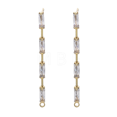 Brass Clear Cubic Zirconia Stud Earring Findings LS-KK-N232-13-NF-1
