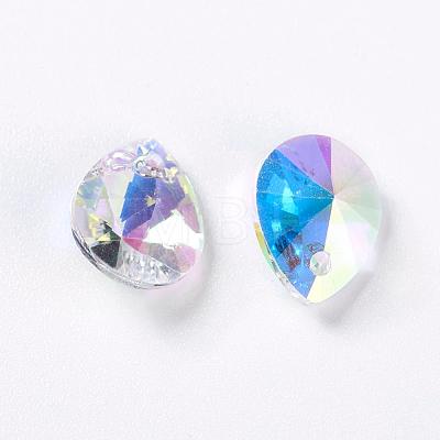 Faceted K9 Glass Rhinestone Charms RGLA-F053-A-001AB-1