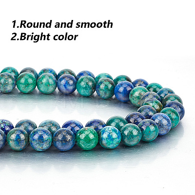 GOMAKERER 2 Strands Natural Chrysocolla and Lapis Lazuli Beads Strands G-GO0001-38A-1