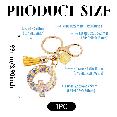 Alloy Resin Polygon Keychains KEYC-TADJ0002-03G-Q-1