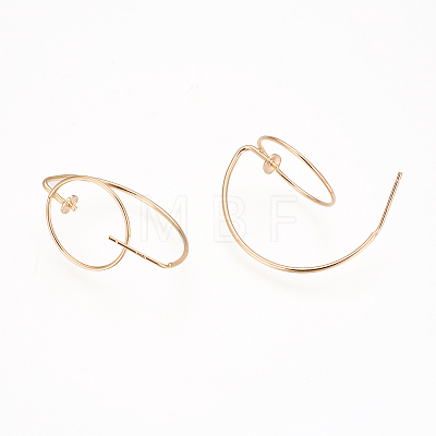 Brass Stud Earring Findings KK-F782-02G-NF-1