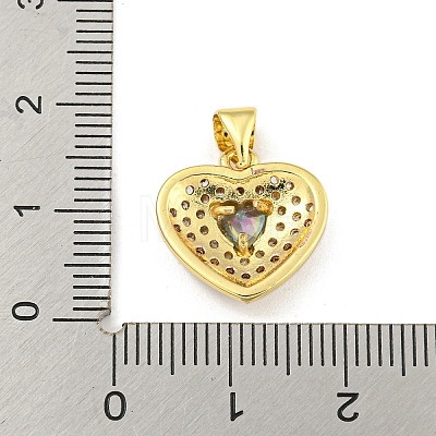 Heart Rack Plating Brass Micro Pave Cubic Zirconia Charms KK-Z053-17G-06-1