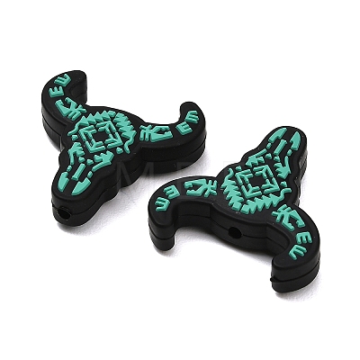 West Cowboy Theme Food Grade Eco-Friendly Silicone Beads SIL-T058-04D-1