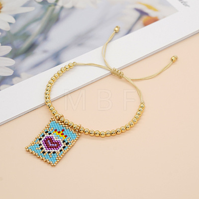 Handmade Glass Seed Bead Charm Bracelets PX3298-2-1
