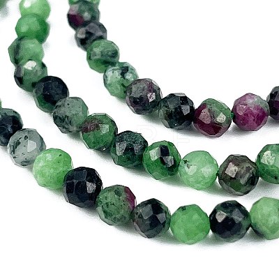 Natural Ruby in Zoisite Beads Strands G-L597-C02-03-1