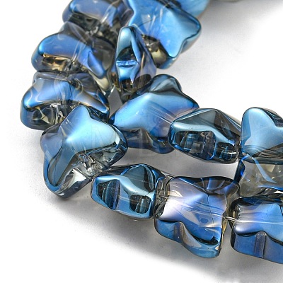 Half Plated Electroplate Transparent Glass Beads Strands EGLA-G037-11A-HP01-1