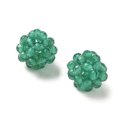 Natural Green Onyx Agate(Dyed & Heated) Woven Beads GG-CBA2E9C-F13-01A-1