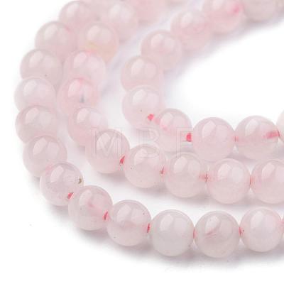 Natural Rose Quartz Round Bead Strands X-G-P072-05-4mm-1