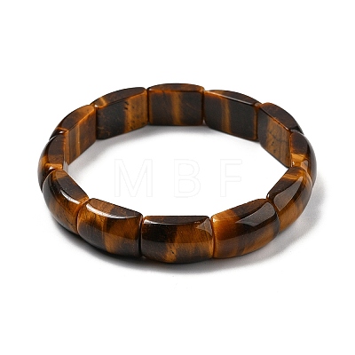 Natural Tiger Eye Bead Stretch Bracelets for Women Men BJEW-C097-02C-1