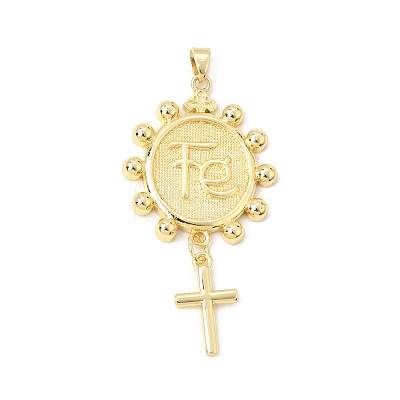 Brass Big Pendants KK-CBA459D-02G-01-1