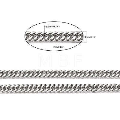 Men's Jewelry Making 304 Stainless Steel Double Link Curb Chains CHS-A003C-1.0mm-1